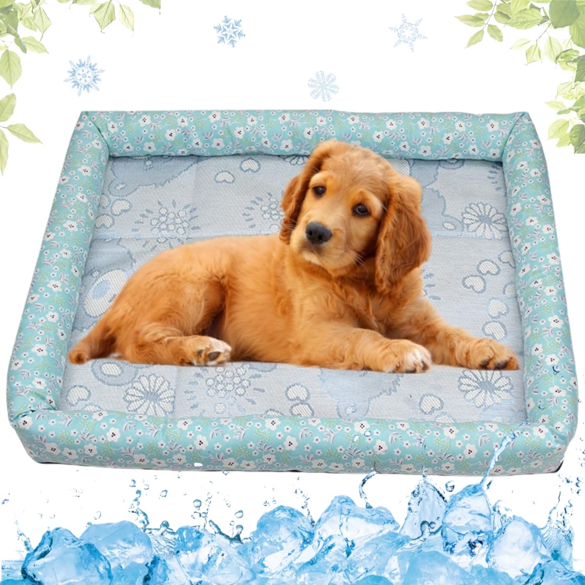 Colchonetas Refrescante para Perros, Alfombrilla para Perros en Verano, Cama de Perro Antideslizante, Alfombra de enfriamiento Perro, Esteras Autoenfriamiento para Mascota Lavable(Azul,40x50cm)