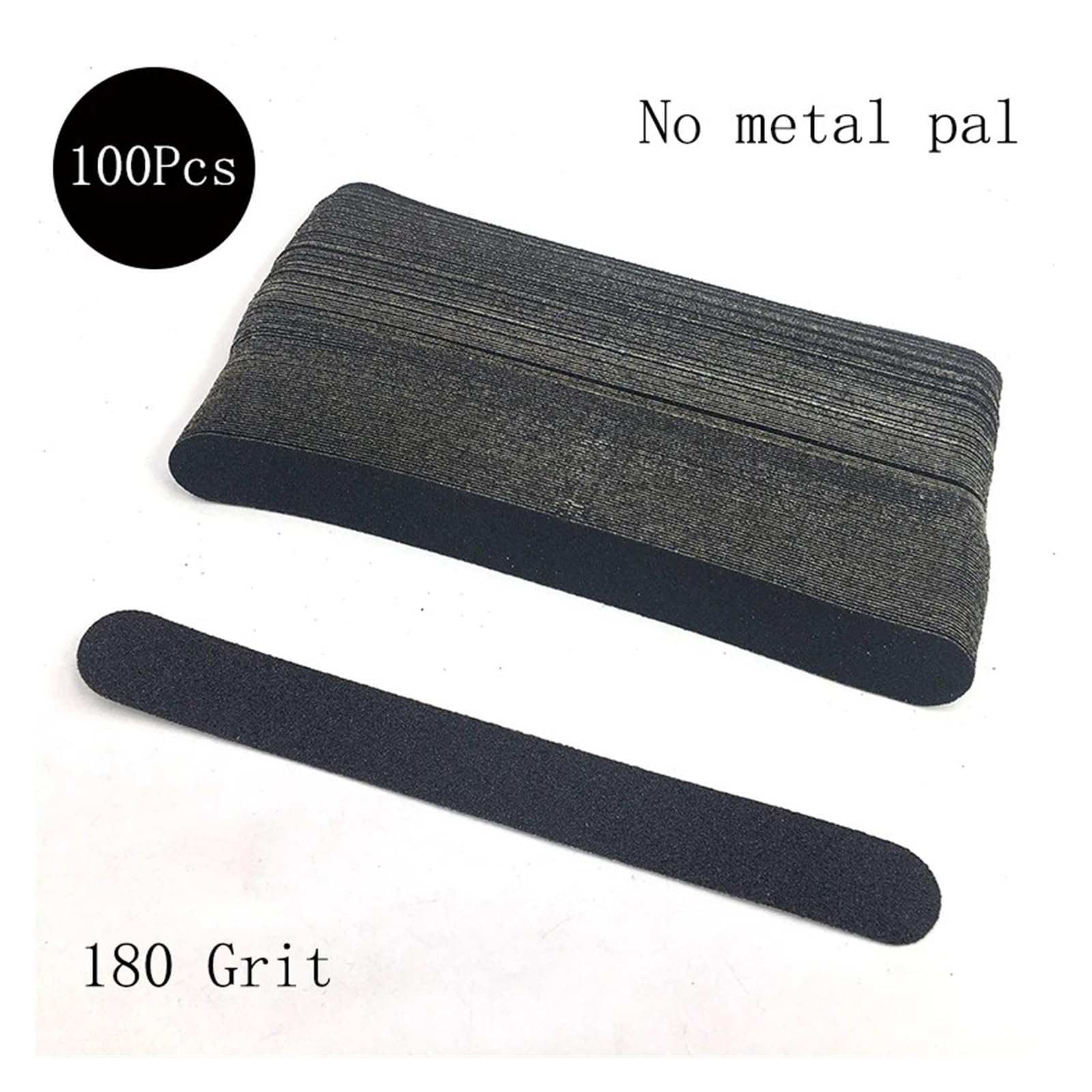 100 almohadillas de repuesto for limas uñas con mango metal for manicura(180 Grit No Metal)