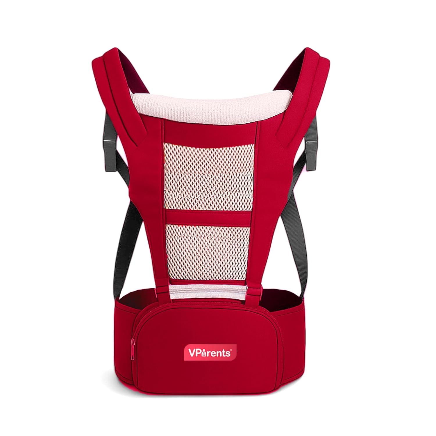 VParents Hip Seat Baby Carrier with 4 Carry Positions, Baby Carrier with Hip seat for 3 to 36 Months Baby, Adjustable New-Born to Toddler Carrier, Max Weight Up to 15 Kgs Royal(Red)