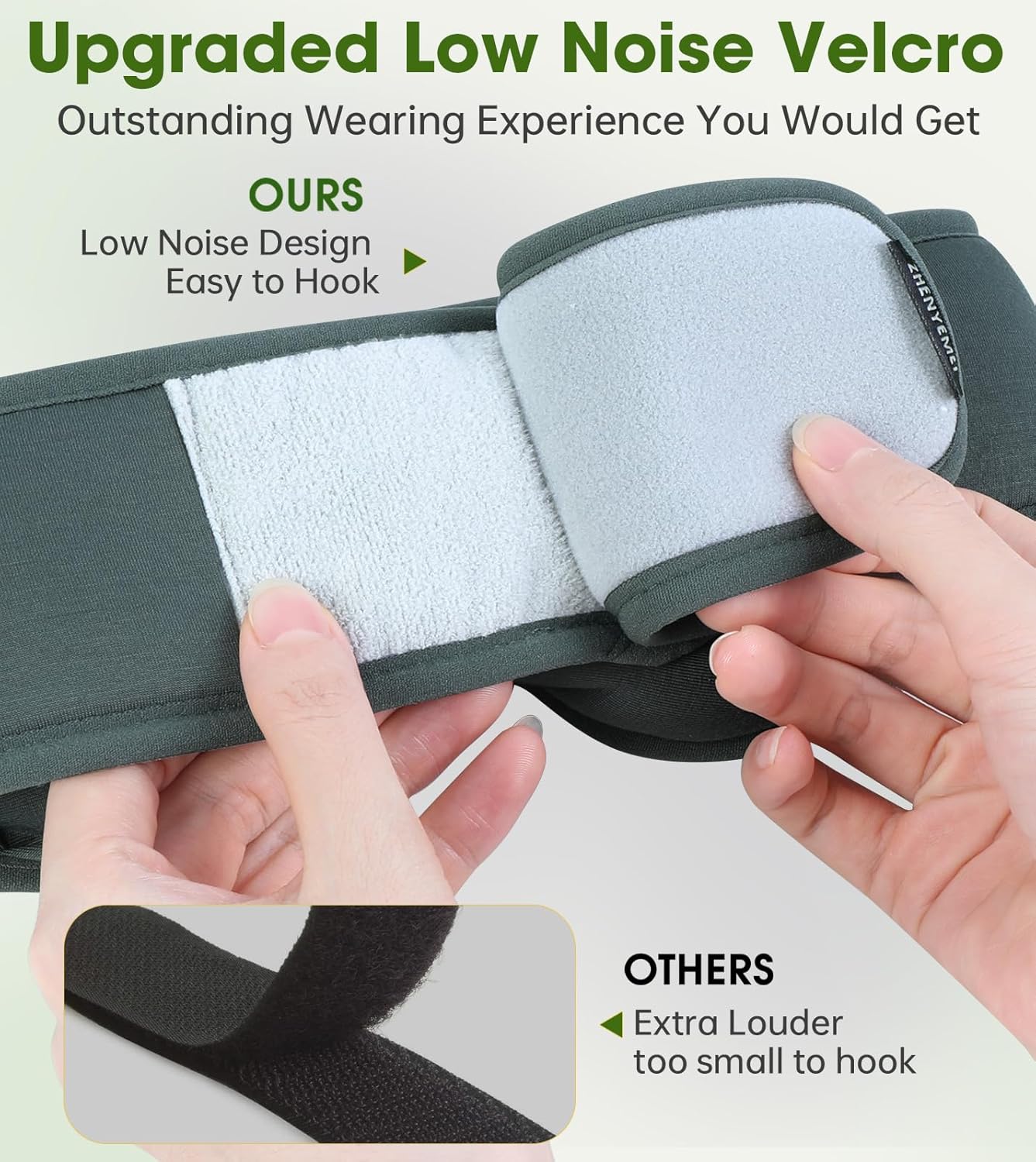 Bamboo Cotton Large Sleep Mask with Bluetooth Wireless Headphones - Blackout Eye Mask for Sleeping 3D Contoured Sleep Eye Cover Headband Ear Plugs Low Noise Hook for Men Women Better Experience (Grey)