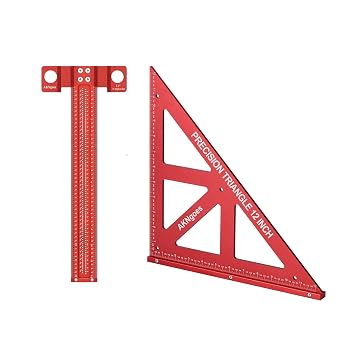 Woodworking T Square Ruler 12inch & Precision Triangle Square 12inch