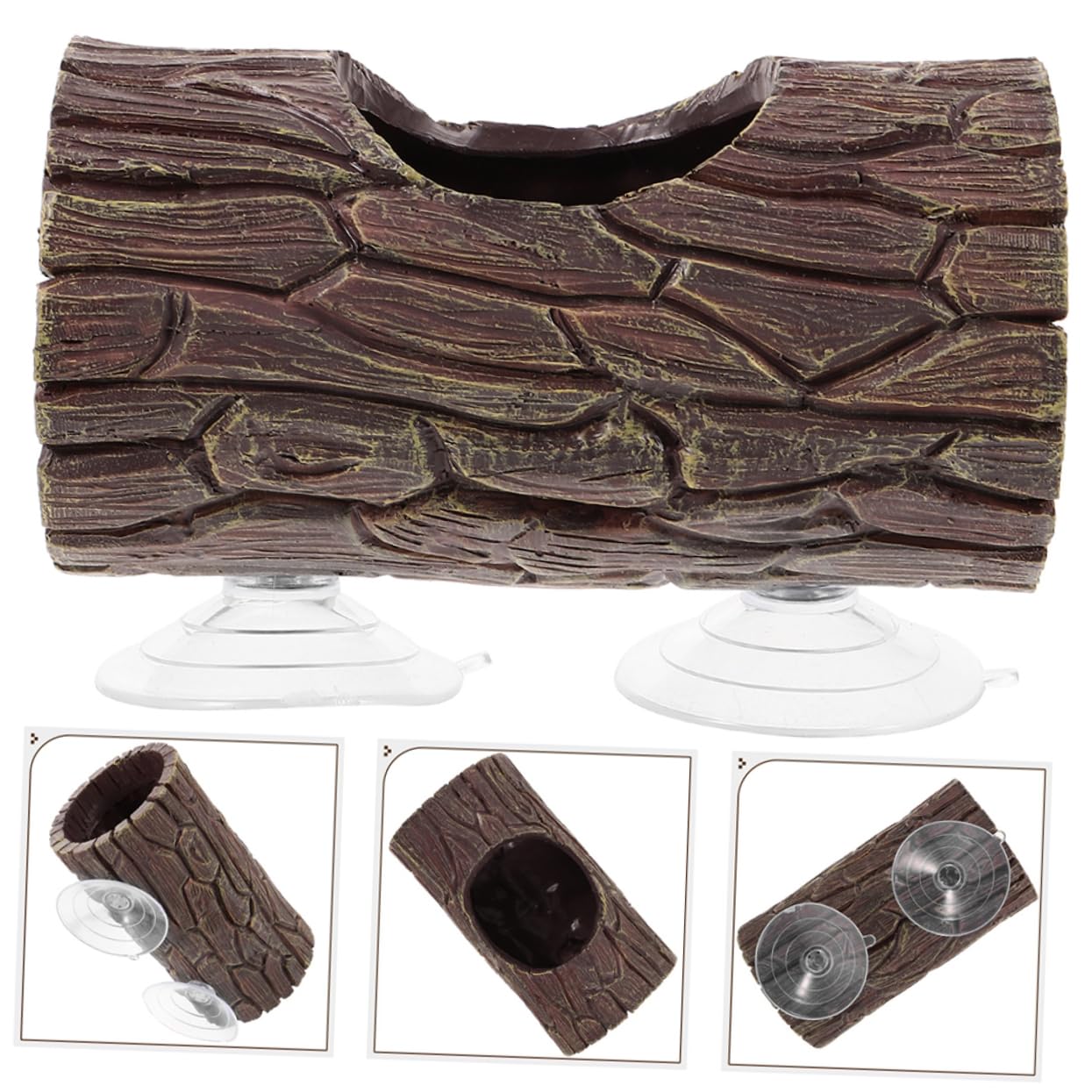 Toyvian Nascondiglio per Rettili Ventose Forti in Resina a Forma di Ceppo D'albero, Decorazione Realistica per Terrario per Gechi e Altri Rettili
