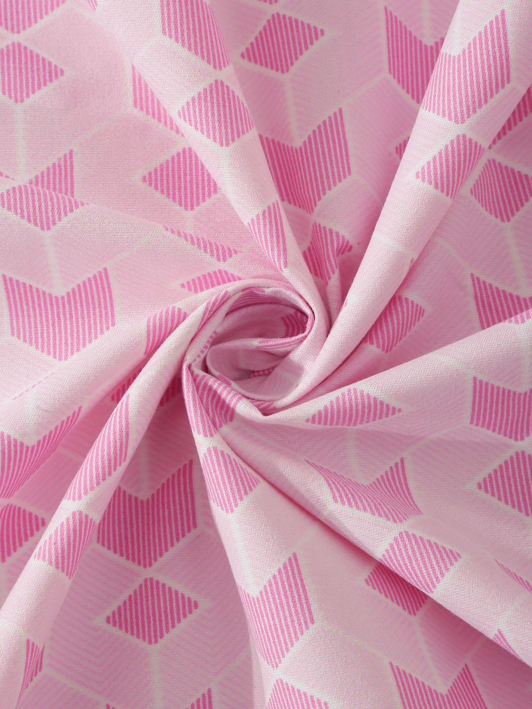Klotthe Pink Geometric 300 TC Cotton Blend Double Bedsheet Set in Book Fold Packing 2