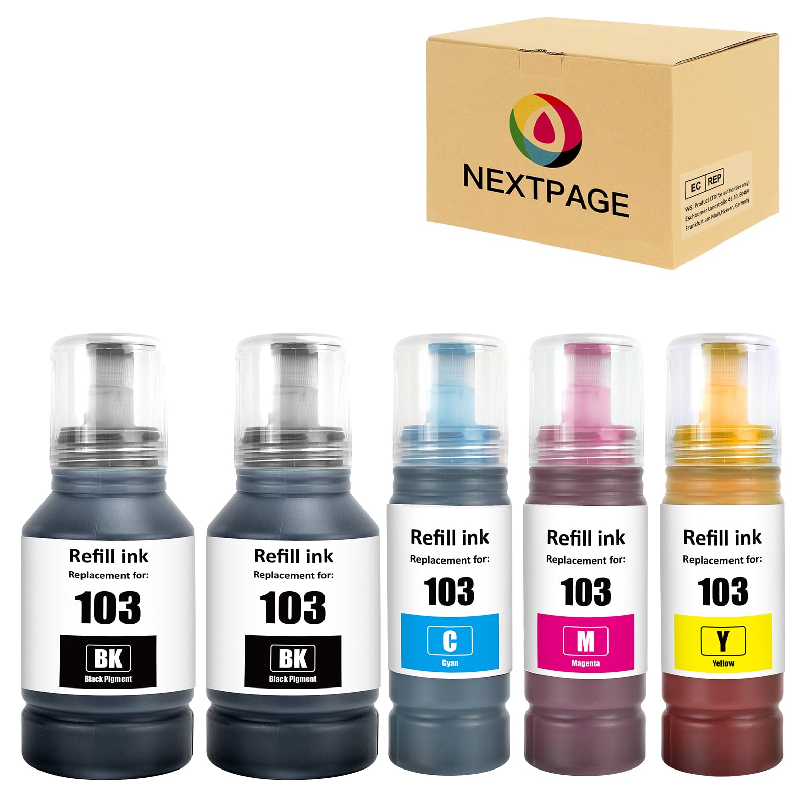 Tinta 103 compatible con EcoTank L3250 L3150 y más impresoras Epson 8