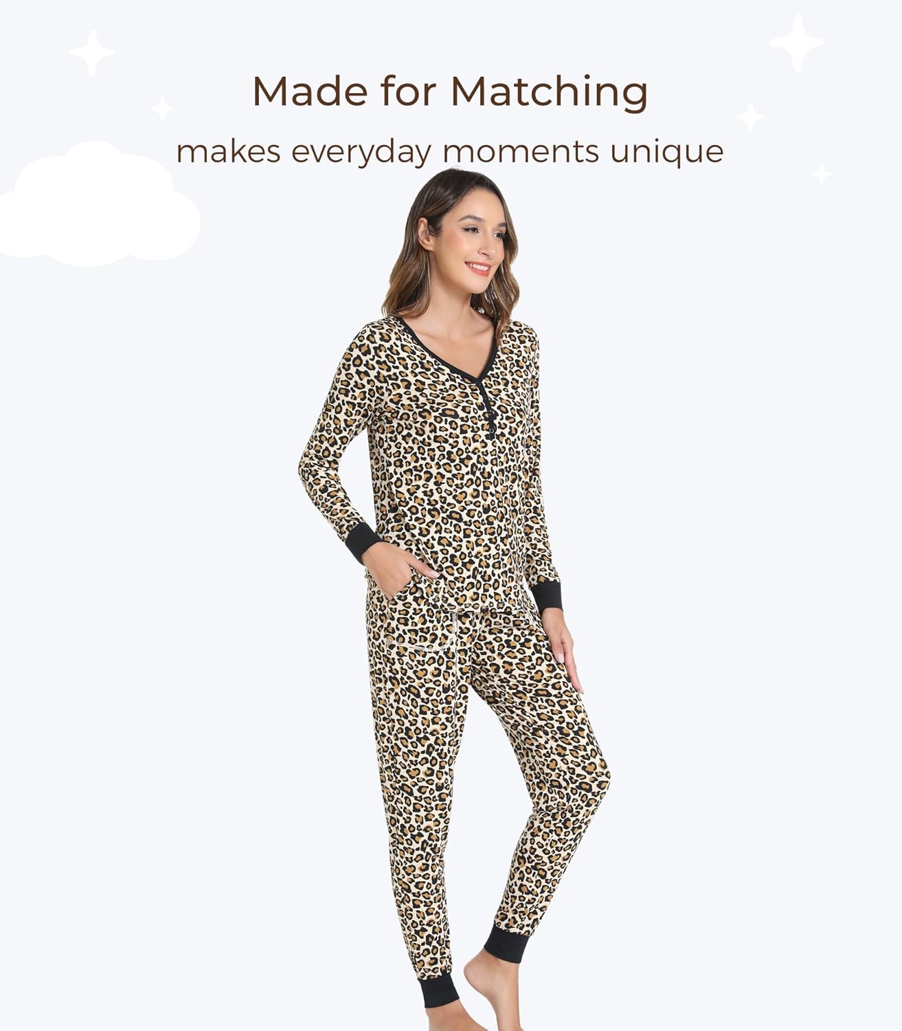 Women's Pajamas Set-Viscose Made from Bamboo,V Neck Long Pjs with Pants Cool Sleepwear Soft Loungewear with Pockets - Image 2