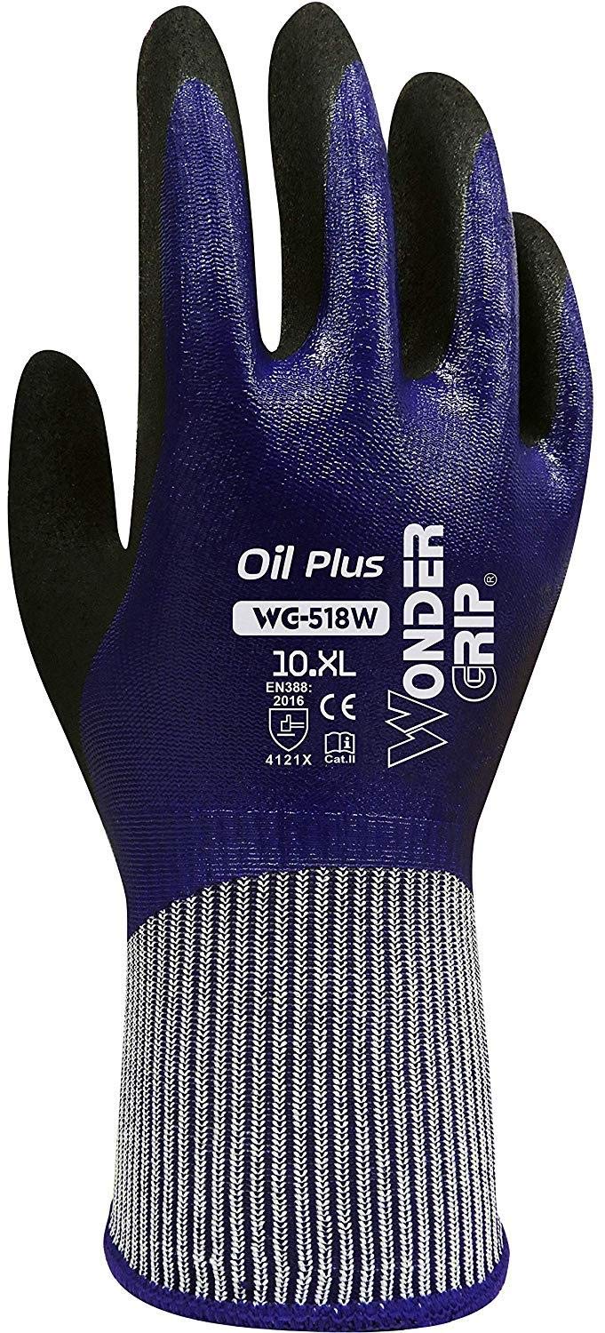 Wonder Grip WG-518W Oil Plus Oil-resistant Gloves, Size XL/10, violet