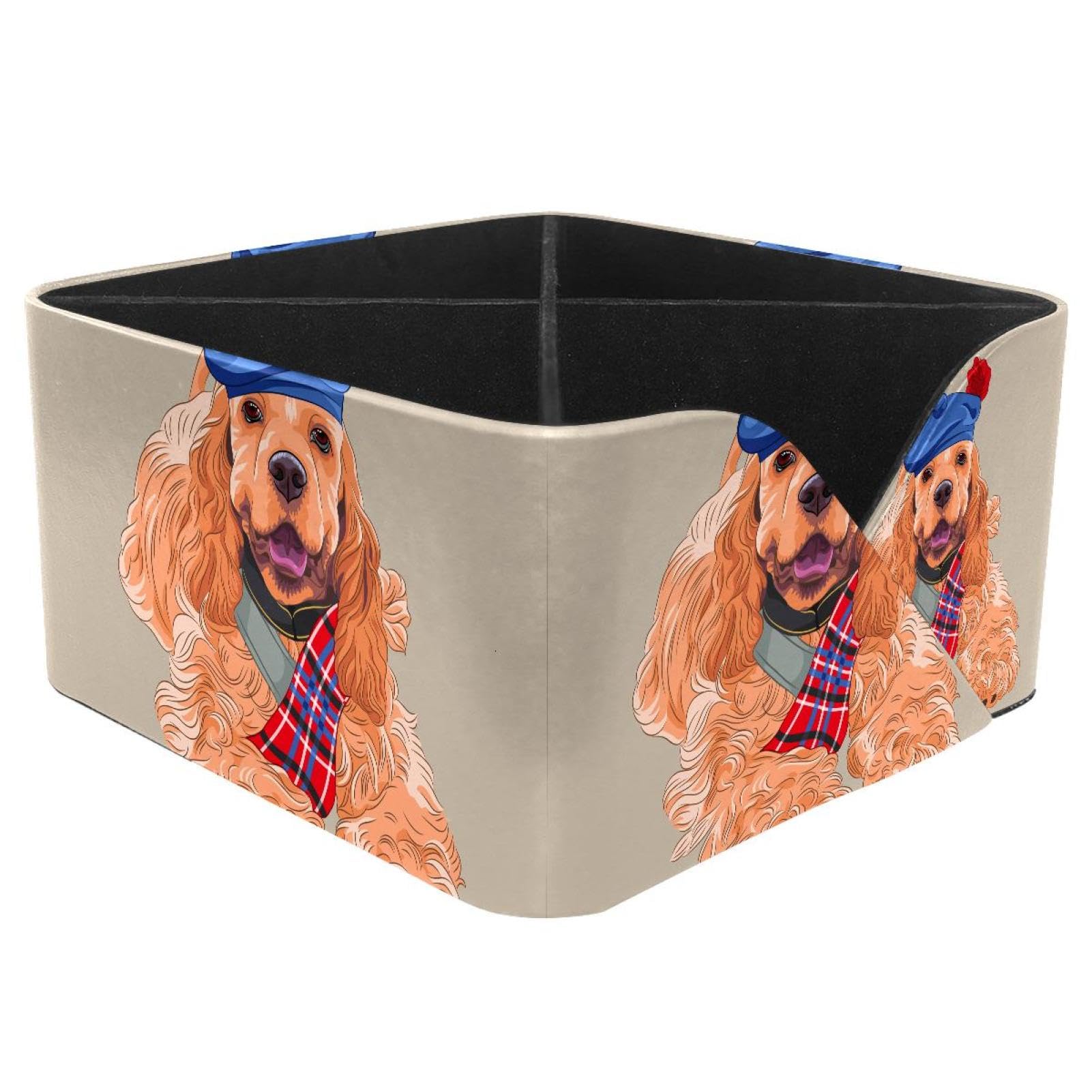 KengjuTesu Dog Desktop Organizer Pen Holder, Rectangular Pencil Cup for Office, Study and Makeup Stations