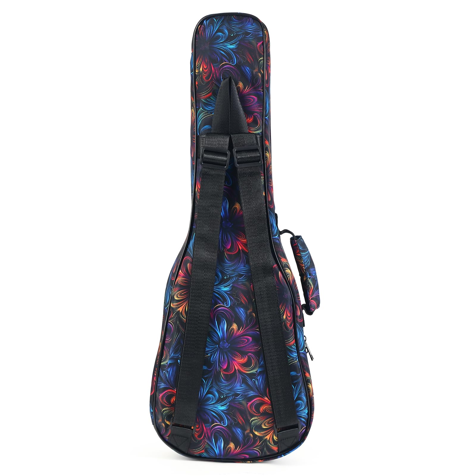 CLOUDMUSIC Ukulelen-Tasche Gigbag gepolsterter Rucksack für Sopran, 53,3 cm (21 Zoll) (Sopran, Floral Fantasy)