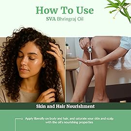 SVA Organic Bhringraj Oil 16oz Premium Carrier Oil For Hair Care, Hair Oiling, Scalp Massage, & Skin Care