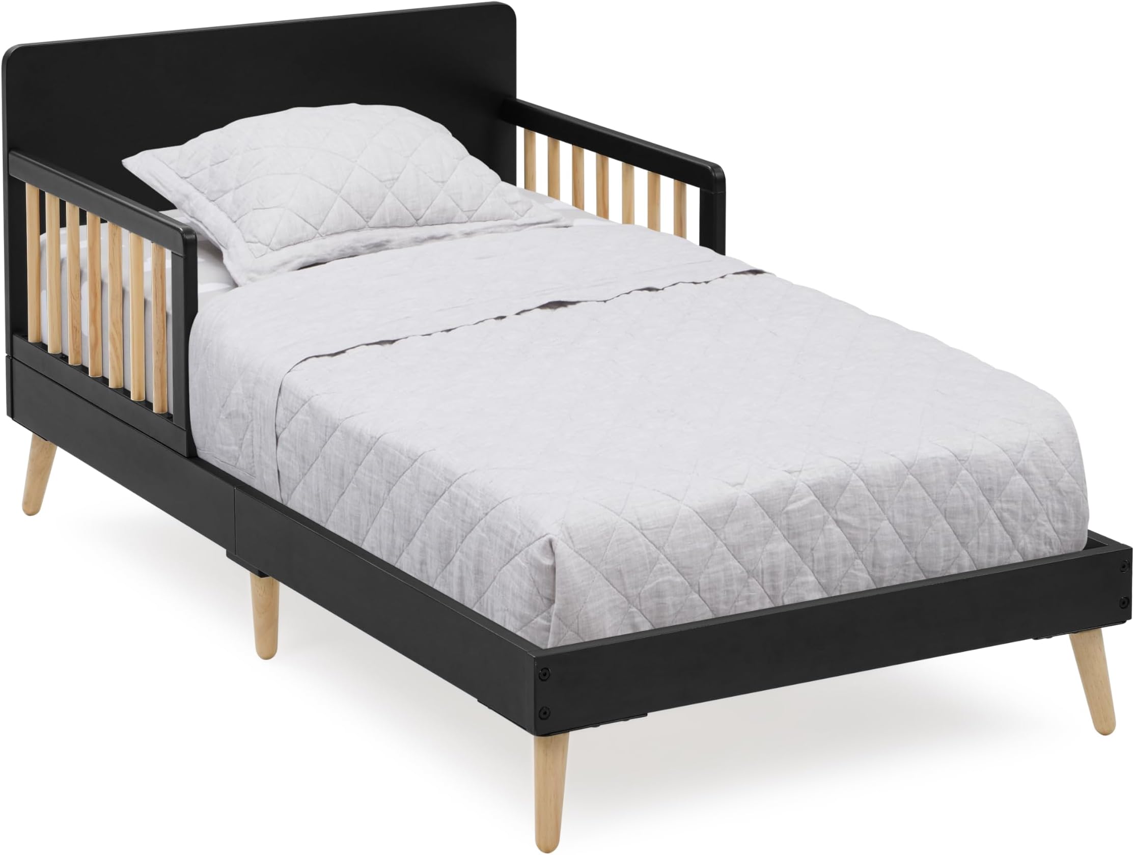 Logan Wood Toddler Bed, Greenguard Gold Certified, Midnight Grey/Natural