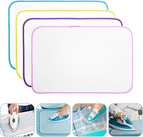 Miniatura 3 de Paquete de 4 paños de planchar para proteger la ropa, paño de prensado para planchar, alfombrilla aislante protectora para ahorrar quemaduras,