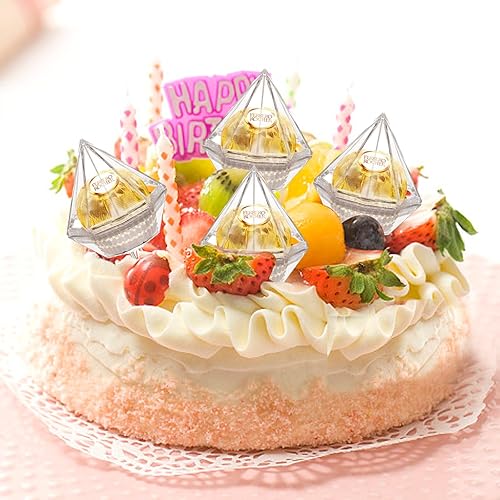 Miniatura 5 de Soporte de caja de chocolate transparente, 80 Uds., soporte de plástico para ramo de bolas de chocolate, soporte de embalaje de flores para fiesta
