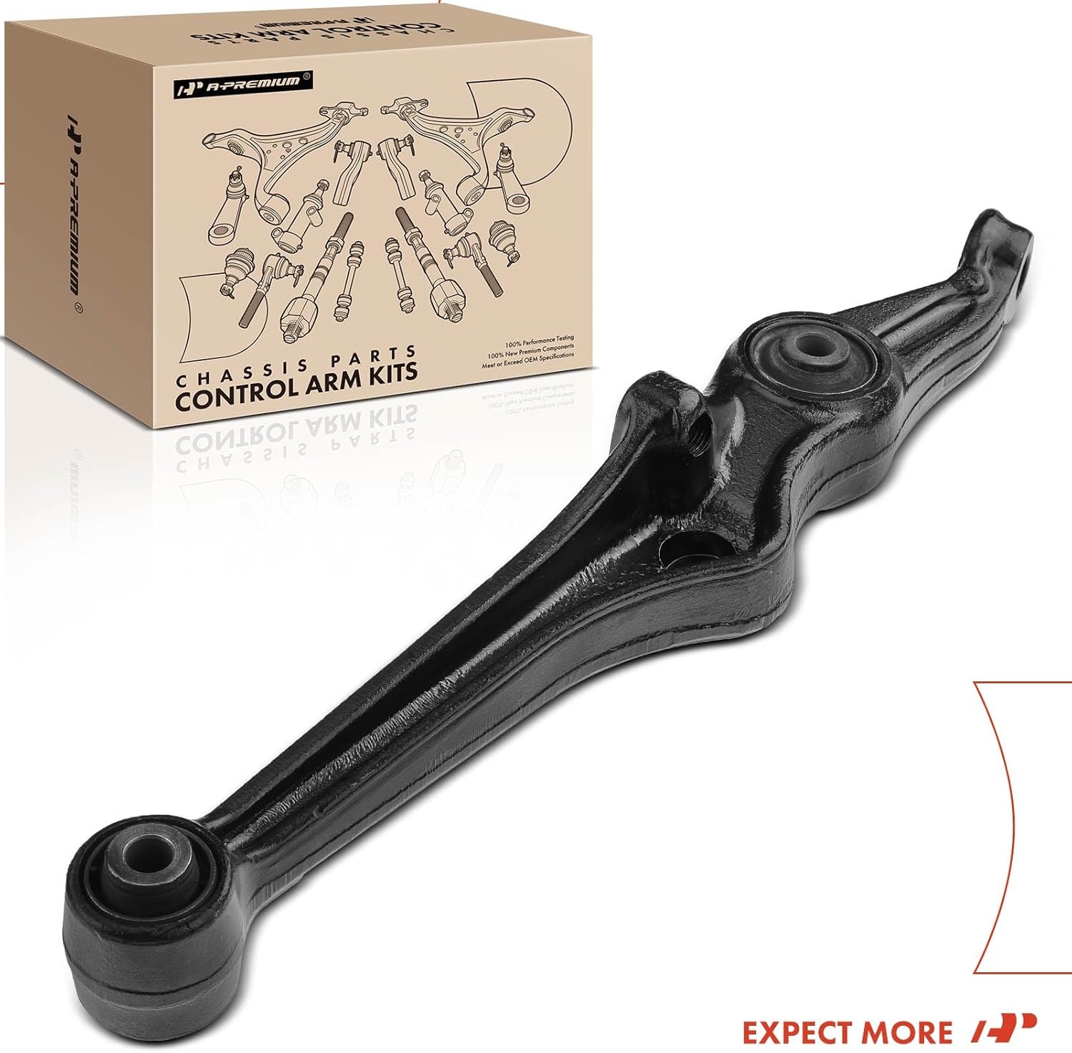 A-Premium Front Left Lower Control Arm, with Bushing, Compatible with Honda Accord 1998-2002, Acura TL 1999-2003, CL 2001-2003