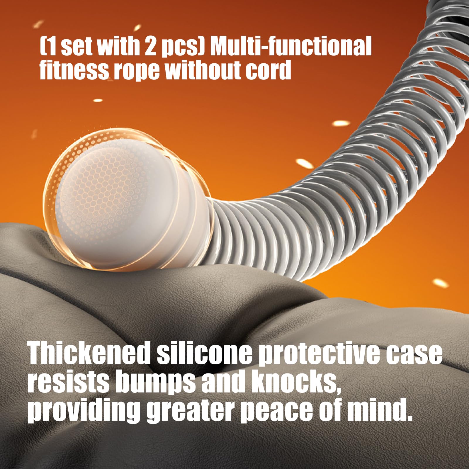 Cuerda de batalla inalámbrica de durabilidad con núcleos de acero de alta elasticidad para entrenamiento de cuerpo completo y ahorro de espacio
