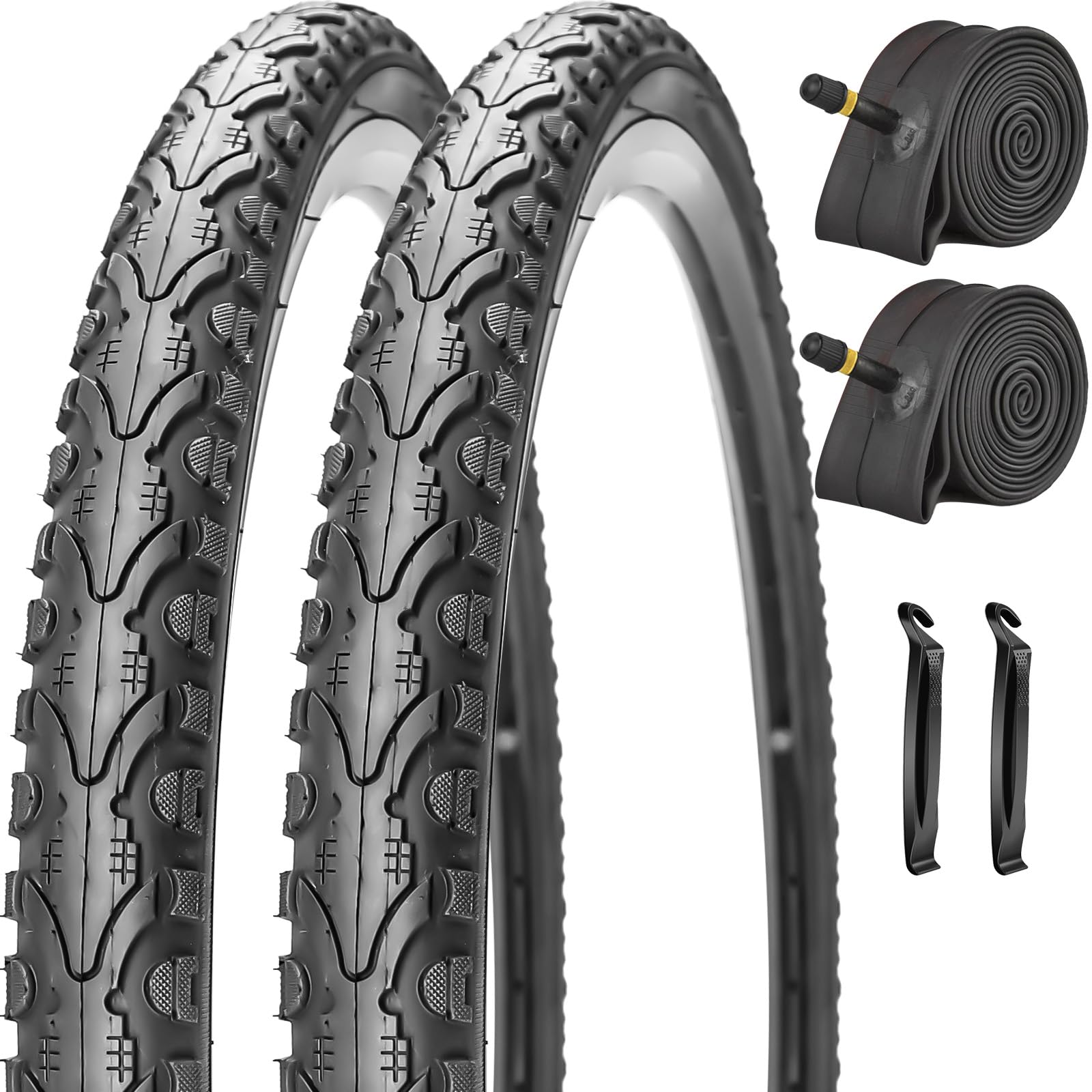 SIMEIQI 2 Pack 26"x2.125" Beach Cruiser Bike Tires Cream Wall Colorful (26x2 .125, Cream-2 Tires 2 Levers - View #12