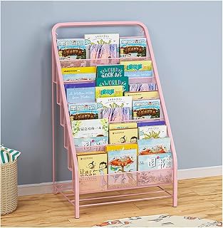 GWWBD Estante para libros, 6 niveles, de pie, para periódicos, revistas, estantes organizadores de almacenamiento (tamaño: 6º piso, color: rosa)