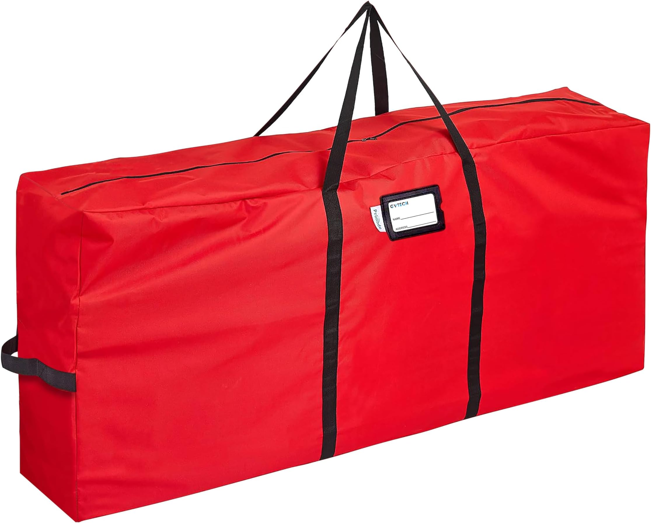 Christmas Tree Storage Bag - Fits 9 Ft Artificial Trees - Waterproof Christmas Tree Bag - Strong, Durable Handles - Labeling Card Slot - 600D Oxford Material - Xmas Storage (Red)
