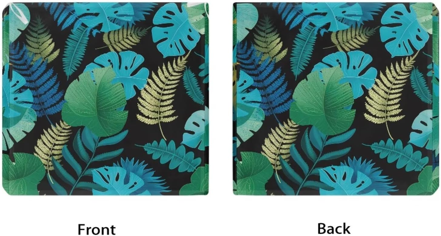 Palm Leaves Chair Covers Set of 4 Pcs Square Chair Seat Covers Set Replacement Soft Bed Couch Sofa Decor