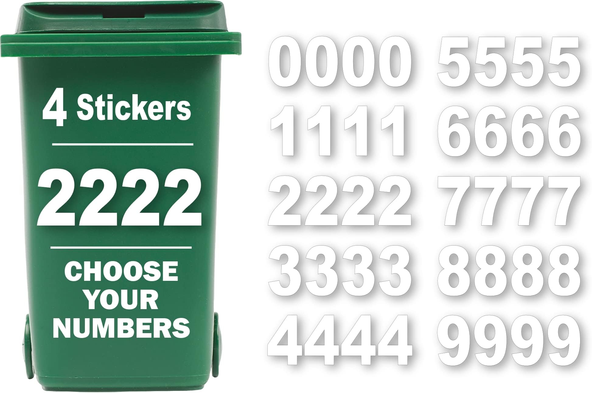 Rowan 2 x Self Adhesive Wheelie Bin Numbers 17cm 5 Black Amazon
