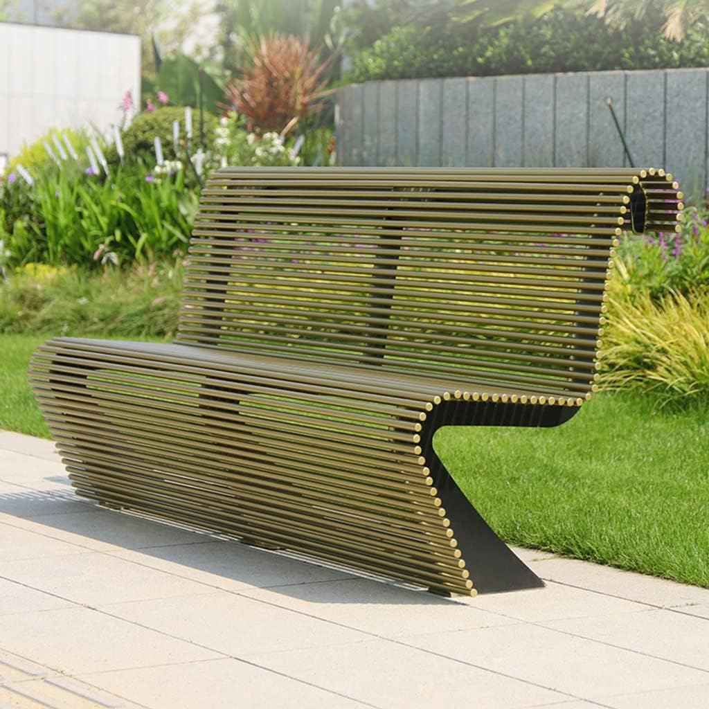 Outdoor Bench,Zinc Alloy Park Chair Home Garden Leisure Community Seat Commercial Backrest Rest Benches for Outdoors