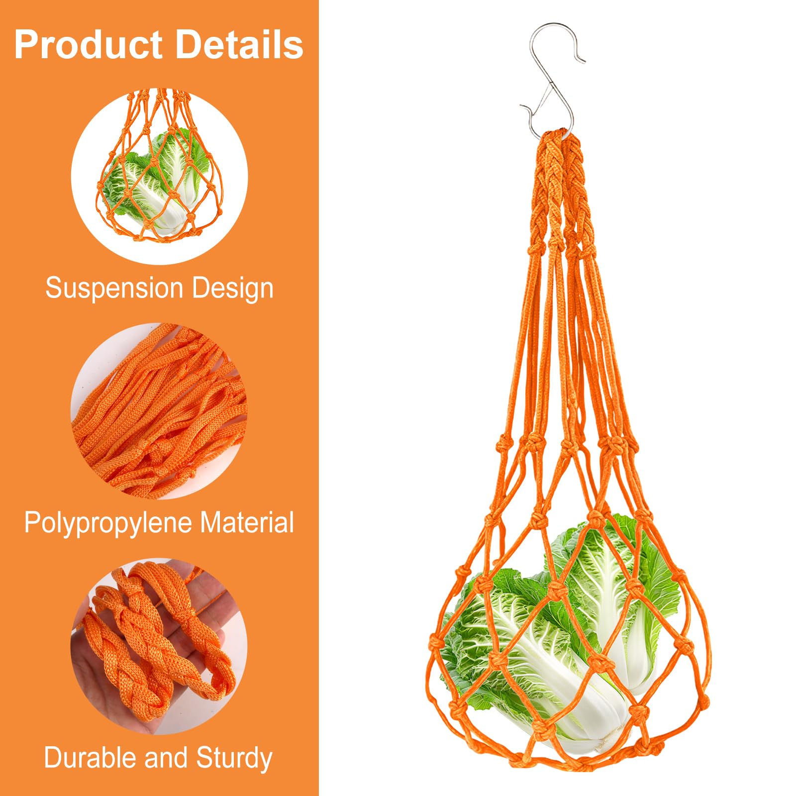 3 Hühner-Futternetze Mit Haken – Bunt, 57 Cm, Für Gemüse & Obst, Gegen Verschmutzung, Für Hühner, Enten Und Vögel