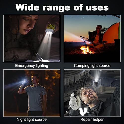 Miniatura 6 de Droutti 30 linternas de manivela de mano, 3 luces LED, luz blanca, linterna de prensa de mano, linterna sin batería, potente herramienta de