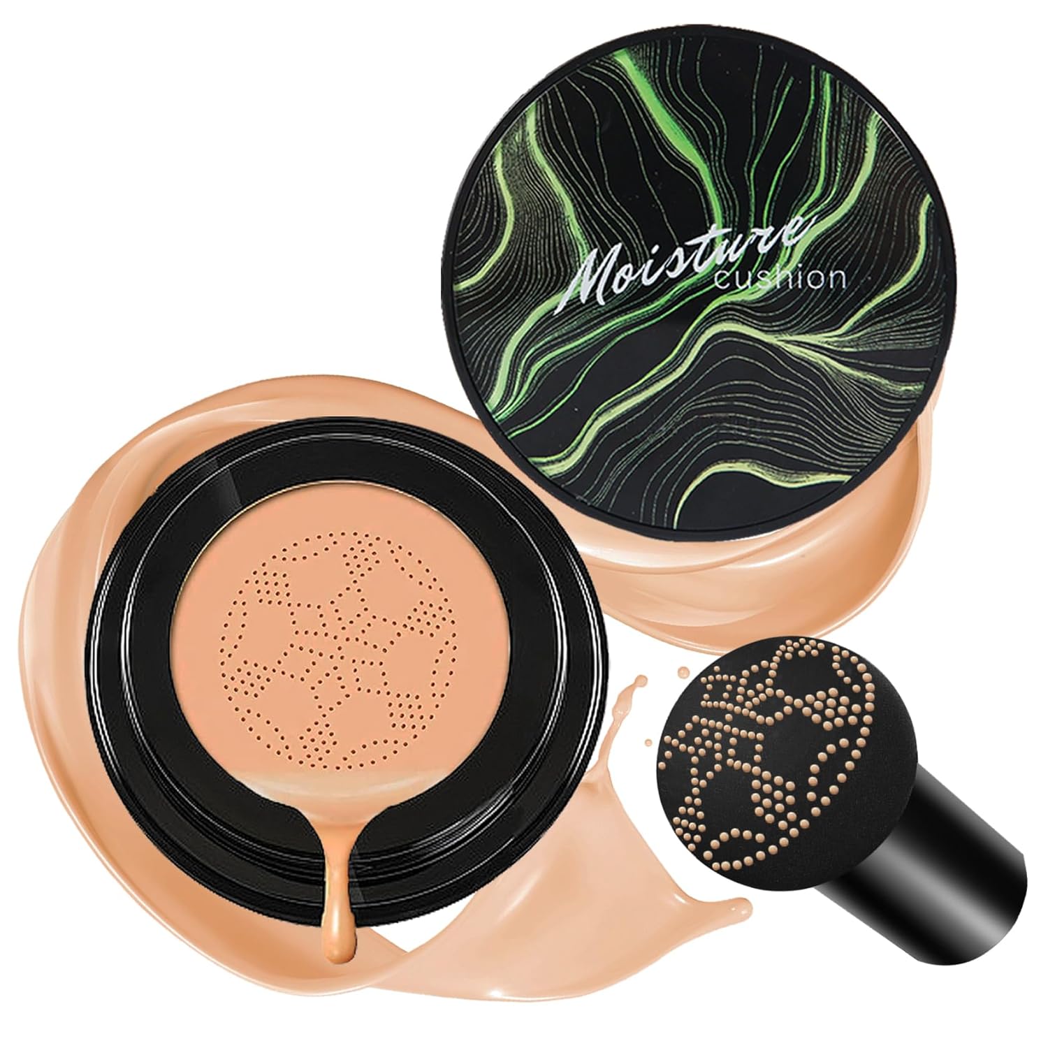CAHIUYOA Mushroom Head Air Cushion CC Cream BB Cream Mushroom Head Foundation Full Coverage Foundation Makeup Long Lasting Moisturize Matte Concealer – 03 Medium