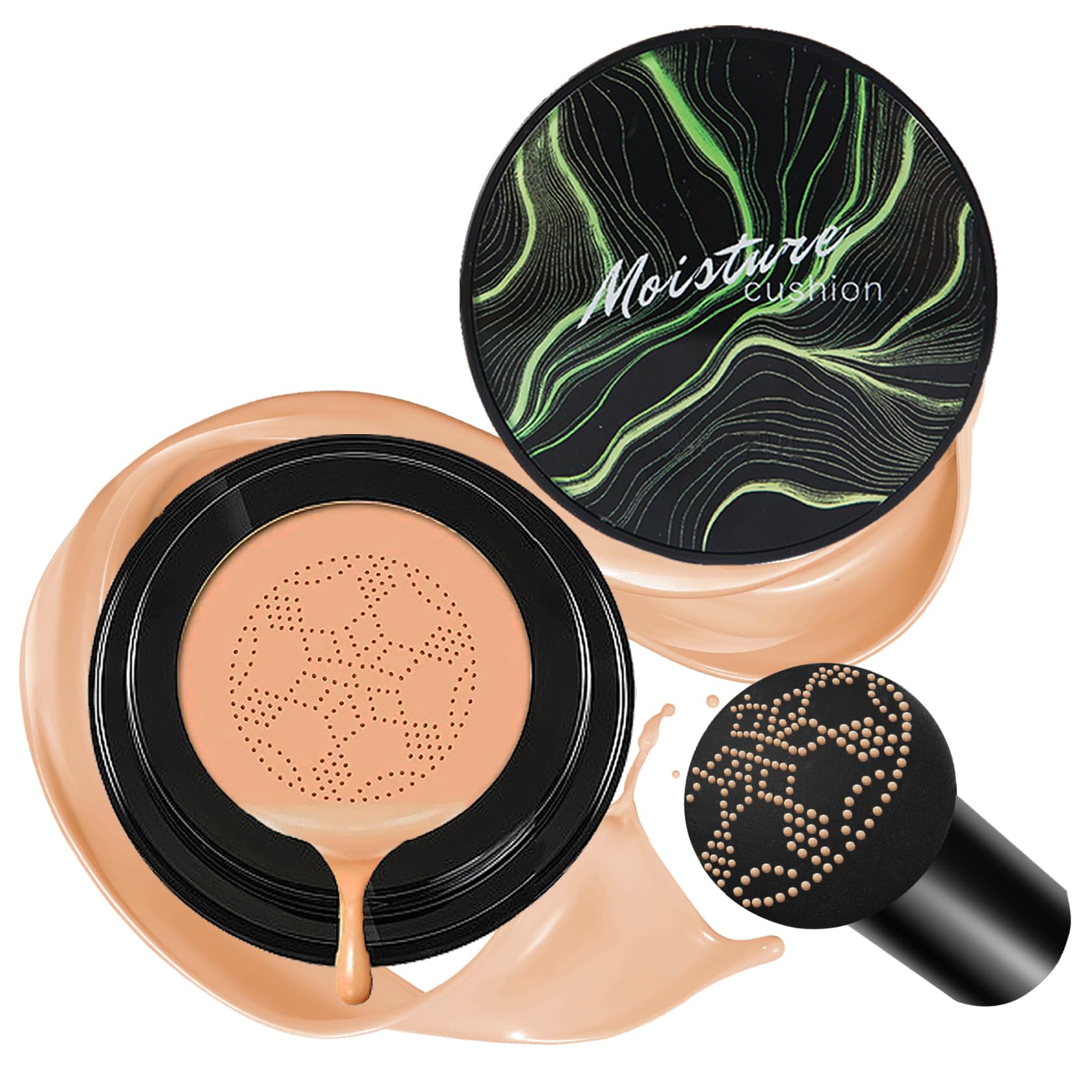 CAHIUYOA Mushroom Head Air Cushion CC Cream BB Cream Mushroom Head Foundation Full Coverage Foundation Makeup Long Lasting Moisturize Matte Concealer