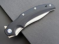 Vista 5 de Eafengrow EF951 Cuchillo plegable, hoja D2 y mango G10 con bloqueo de forro de rodamiento de bolas, cuchillo de bolsillo EDC para supervivencia