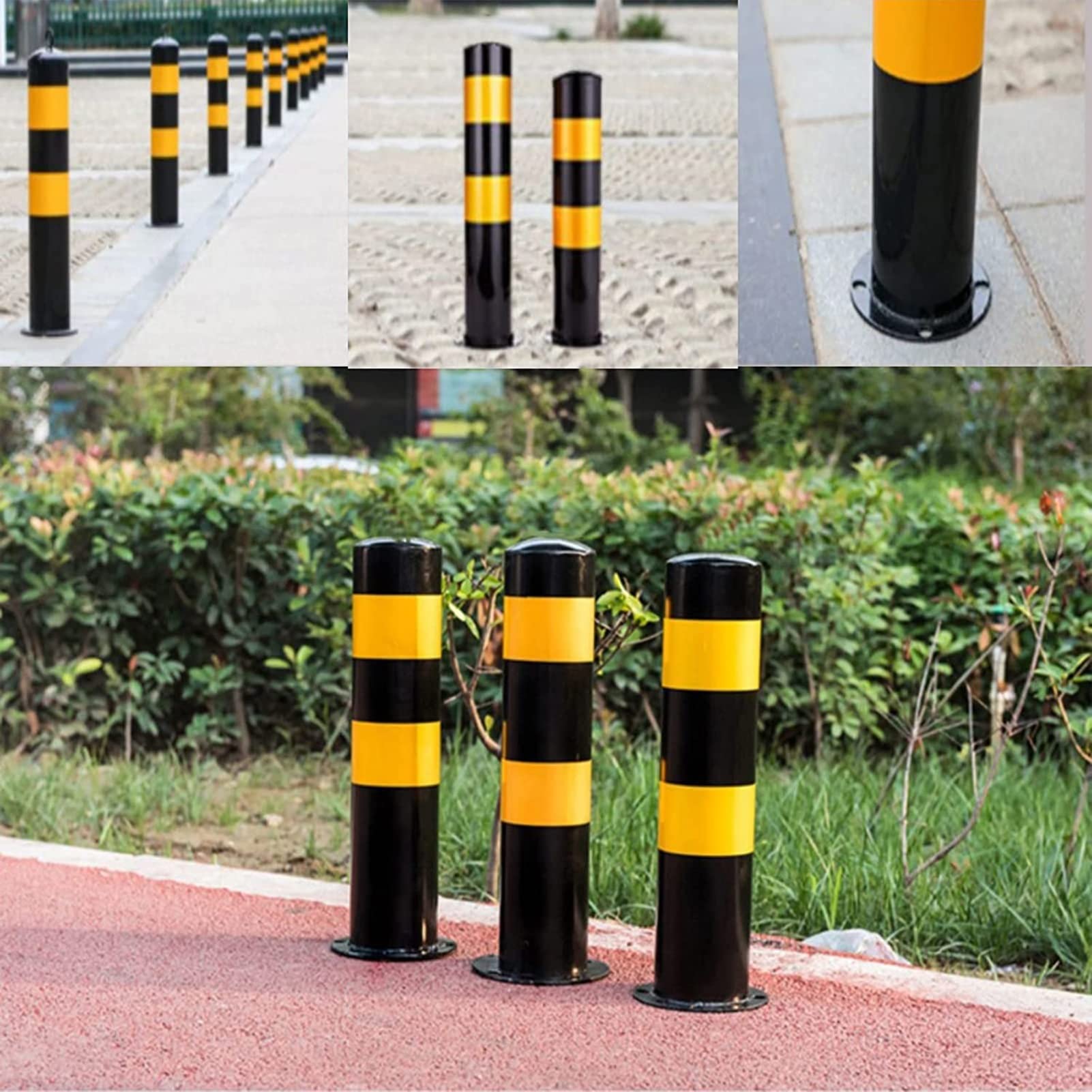 Bolardo de seguridad de acero resistente, barrera de seguridad de tráfico de alta resistencia para calzadas y zonas sensibles