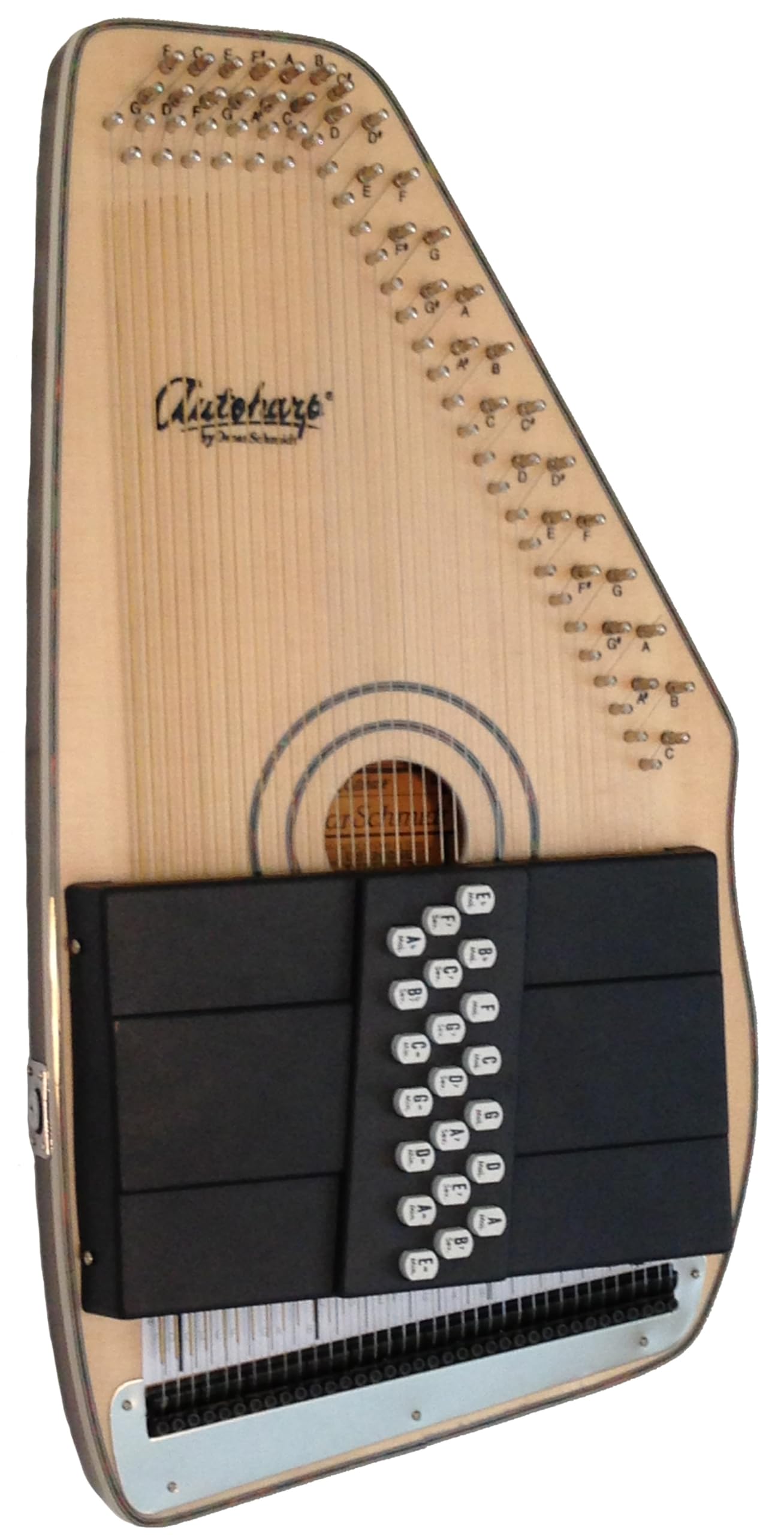 Oscar Schmidt OS120CNE "Birds Eye Maple" Acoustic Electric Autoharp with Gig Bag, Tuner, Polish, Cloth, Tools, FT600 Fine Tuning System, Solid Spruce Top Rock Maple Pin Block - Image 5