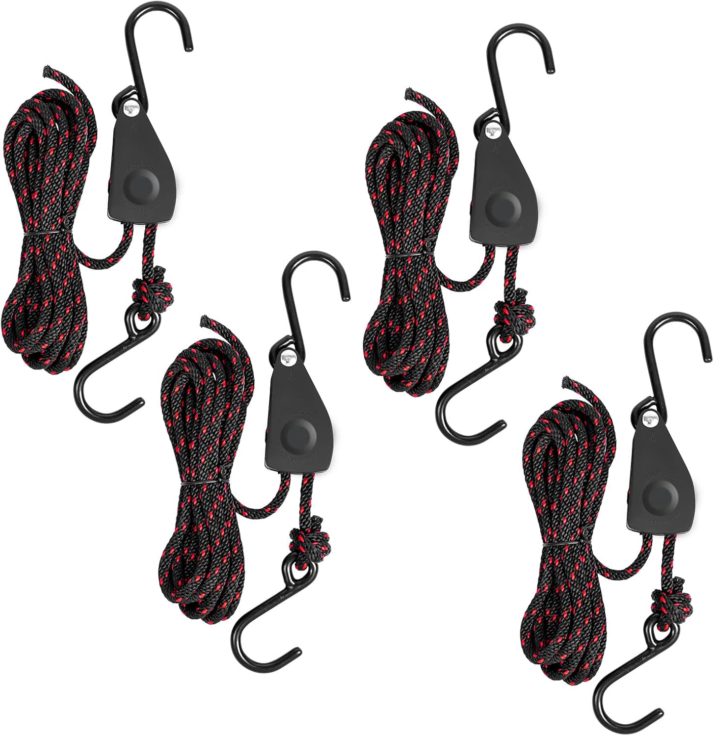 4 Pcs Kayak Rope Tie Downs Straps, 1/8" x 6Ft Adjustable