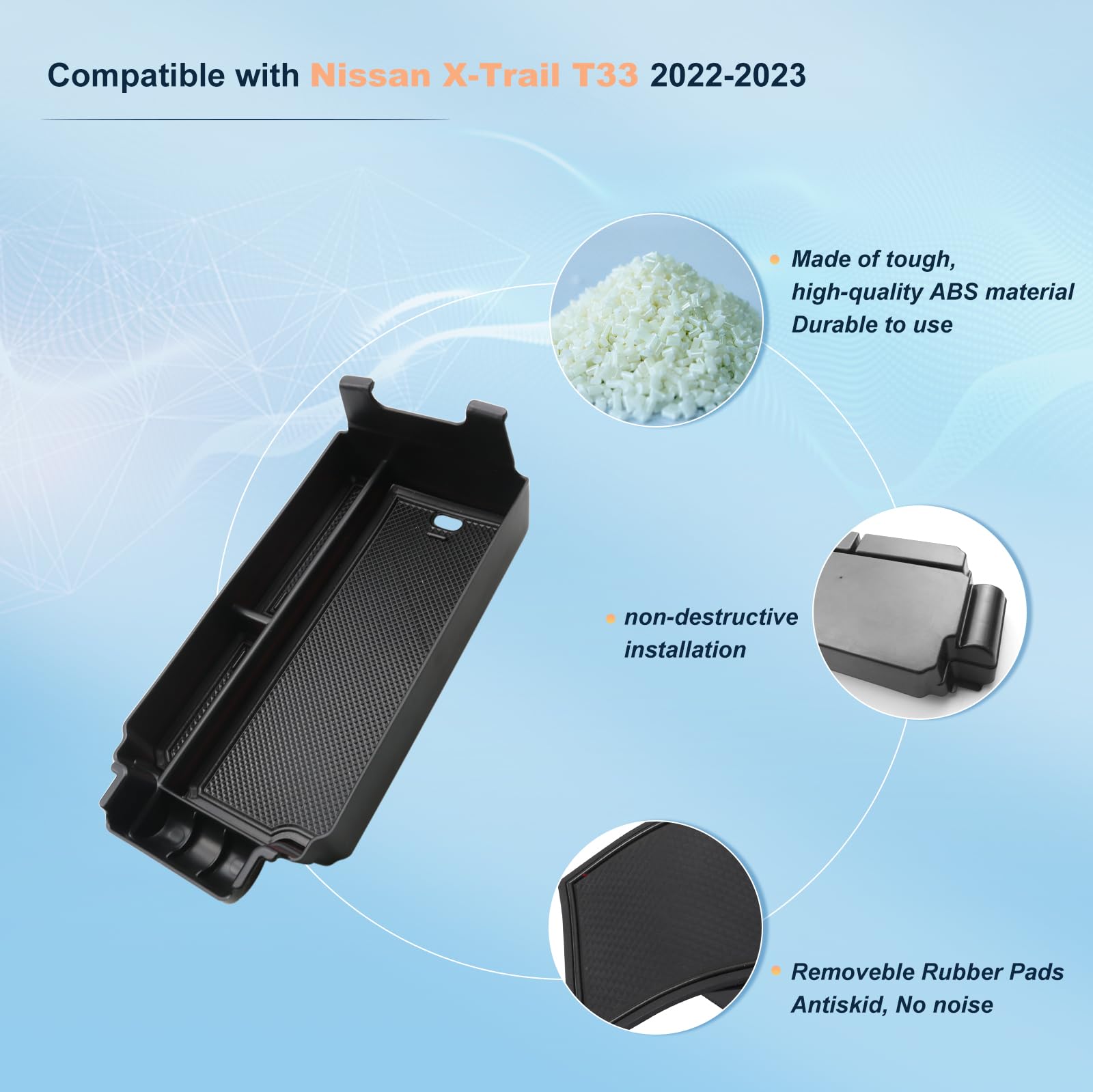 Organizer Console Centrale Per Nissan X-Trail T33 2022-2024 - Portaoggetti Con Tappetino Antiscivolo - Accessorio Auto - Foto 8