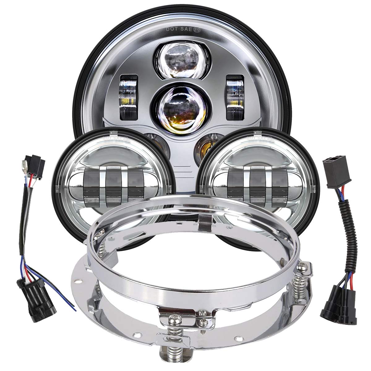 Buy TRUCKMALL 7 inch LED Headlight Fog Passing Lights DOT Kit Ring