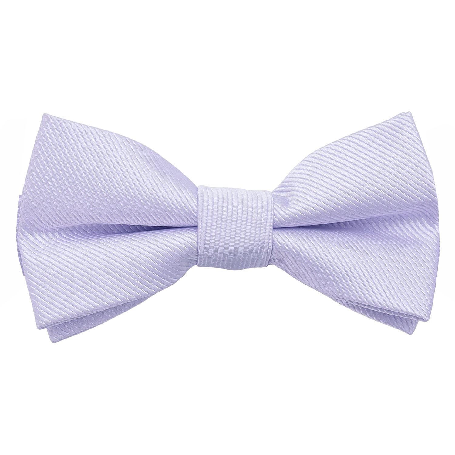 DQT Boys Plain Twill Pre-Tied Bow Tie – Wedding, Pageboy & Formal Adjustable Bowtie - Pastel Lilac