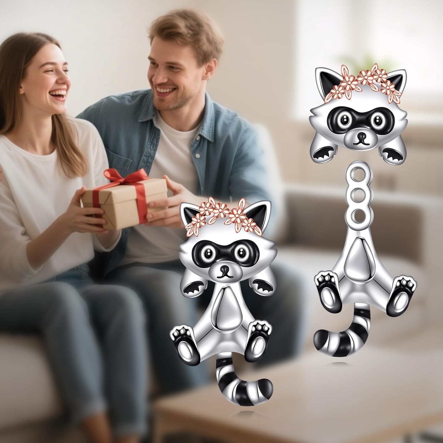 925 Sterling Silver Highland Cow/Frog/Raccoon/Pug/Dinosaur/Chicken/Axolotl Stud Earrings Cute Animal Jewelry Mother's Day Gifts for Women Mom - Image 6