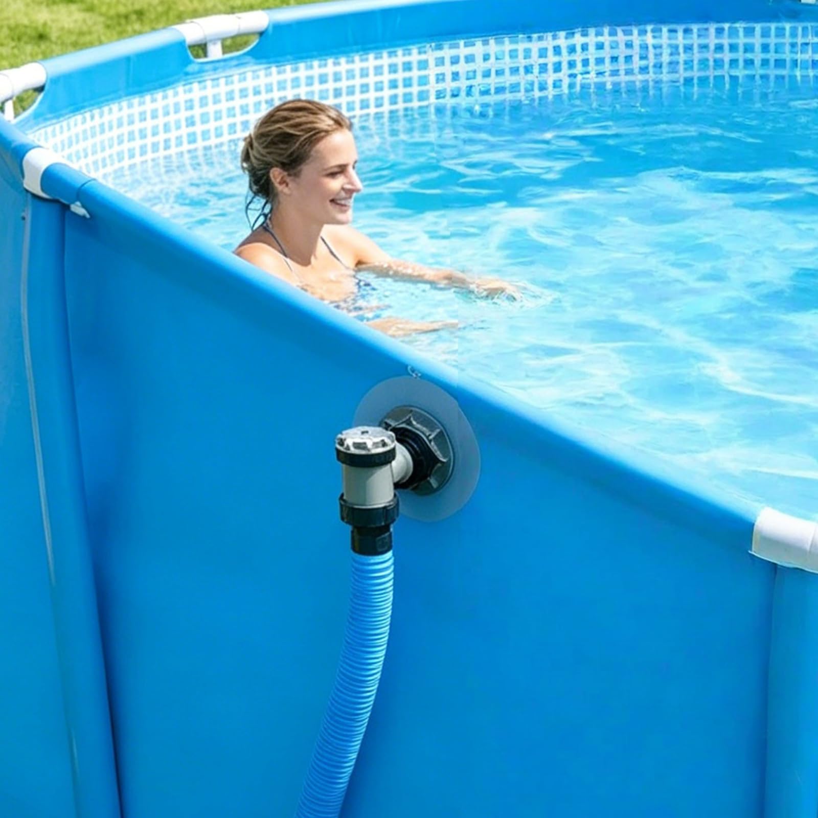 2 Stück Pool Absperrhahn 38mm, Schwimmbad-Filterpumpe, Pool Schlauchverbinder 38mm, Einlass/Auslass Ventil für 1-1/2 Zoll Schlauch, Kolbenventilanschluss für Oberirdische Pools und Poolpumpen