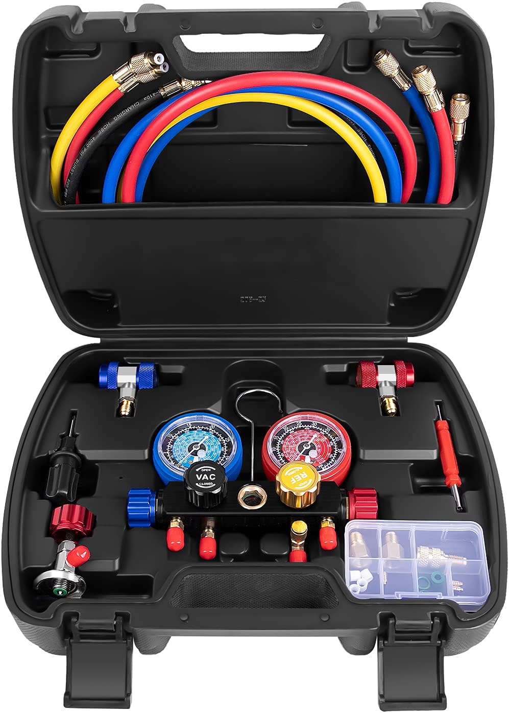 AURELIO TECH 2020 UPGRATE Version 4 Way A/C Manifold Gauge Set Fits