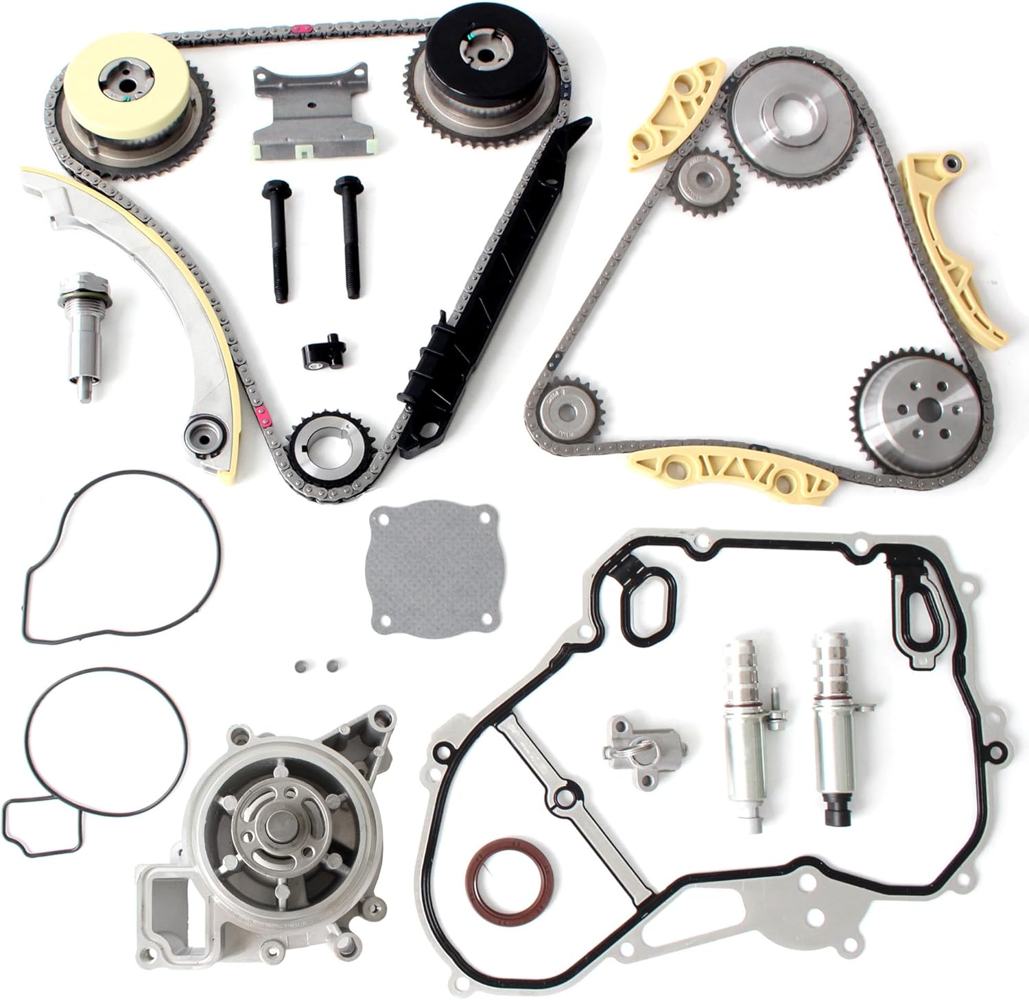 AUCERAMIC 9-4202S 2.4 Timing Chain Kit w/Water Pump Fit for 2013-2016 Buick Verano Regal Lacrosse, 2008-2012 Chevy Malibu Equinox HHR Cobalt, GMC Terrain, Pontiac G6, Saturn 12621505 12578516