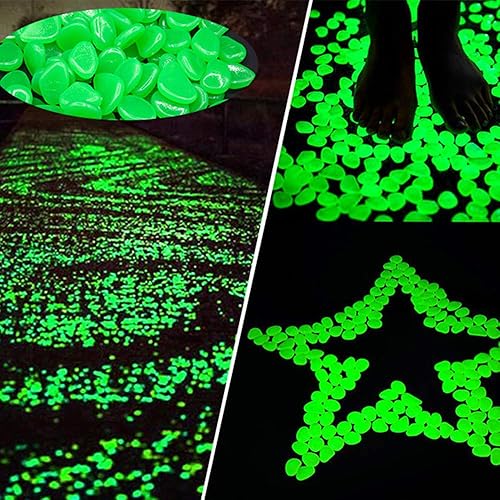 Miniatura 6 de 200 piezas de roca luminosa, piedra luminosa de jardín oscuro, utilizado para aceras, caminos de jardín, césped de terraza, patios de jardín,