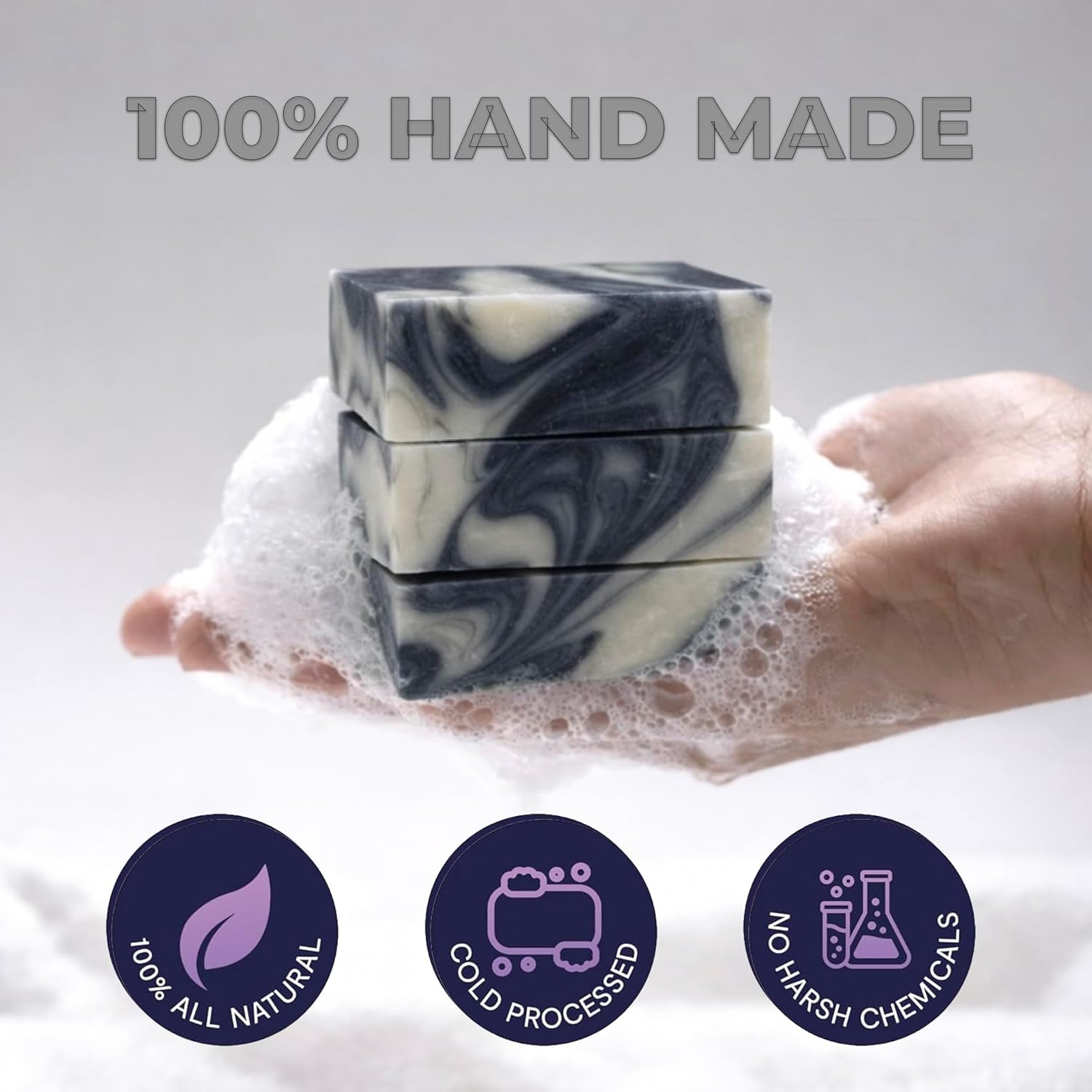 Mr. Tropical Naturals Charcoal Soap for Men | 5 oz | 3-Bar Collection | Cold Process | Artisan Soap