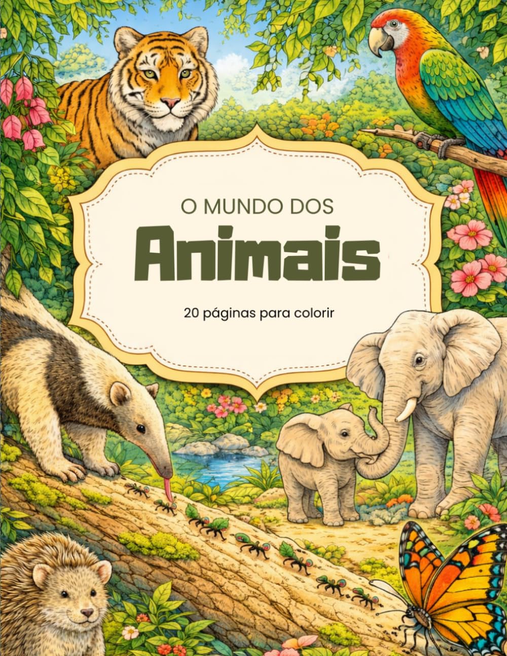 O Mundo dos Animais - 20 páginas para colorir