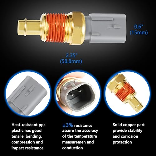 Miniatura 3 de OTUAYAUTO 5149077AB Reemplazo del sensor de temperatura del refrigerante del motor para Jeep Grand Cherokee Wrangler, Dodge Ram 1500 Avenger