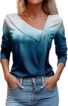 LRMQS Spring Tops for Women 2024 Trendy Casual Long Sleeve Asymmetric V Neck Button Blouses Dressy Woman Shirts Clothing