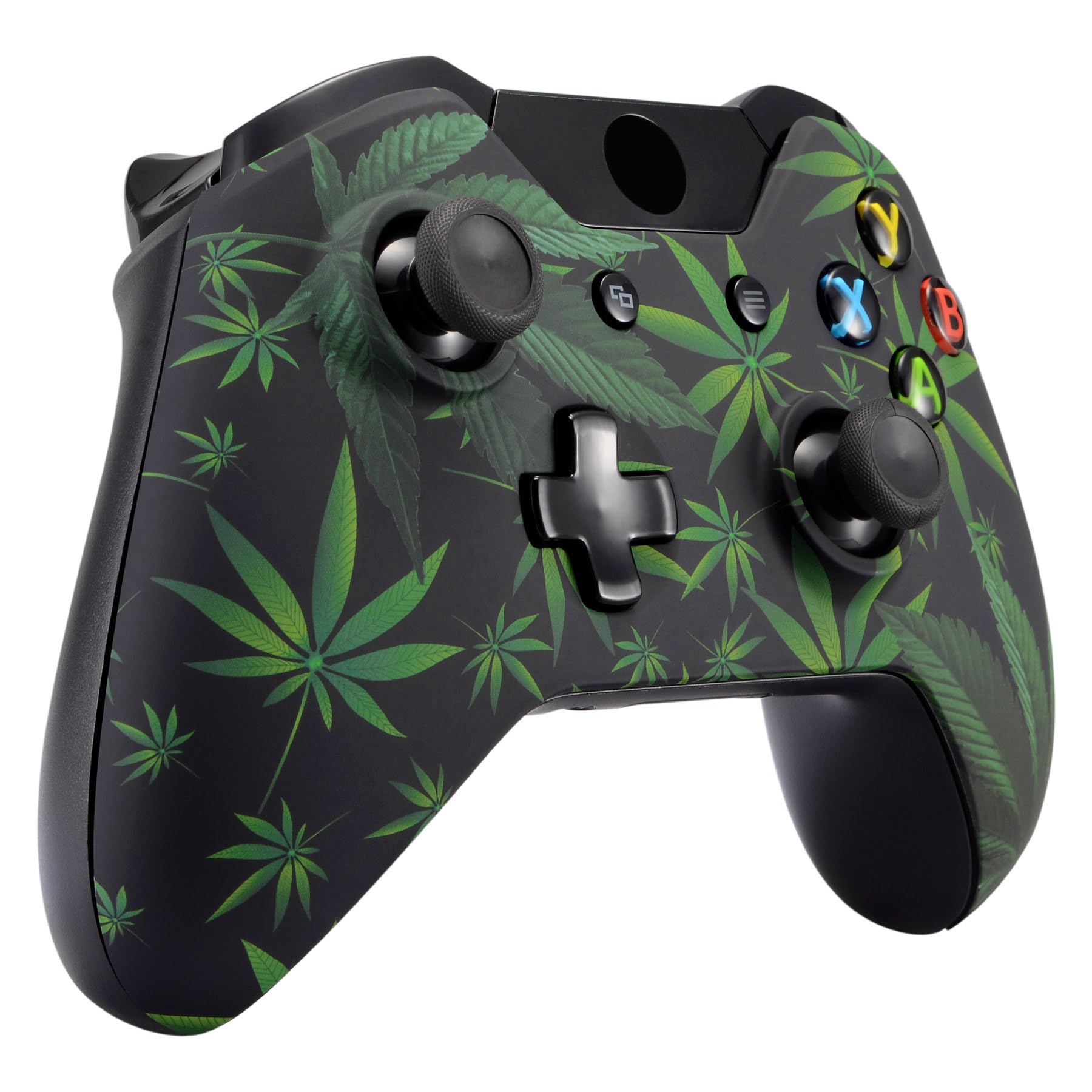 eXtremeRate Custodia per controller Xbox One, custodia di ricambio accessorio Faceplate per controller standard Xbox One con o senza connettore da 3,5 mm (cannabis verde)