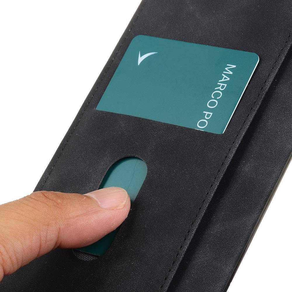 Custodia Portafoglio Con Cover Magnetica Per ZTE Blade A72, Pelle PU, Slot Carte E Tasca, Funzione Supporto, Antiurto, Nero