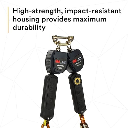 Miniatura 5 de 3M DBI-SALA Nano-Lok 3101279 - Línea de vida autoretráctil, 6 pies, 3/4 pulgadas, tela de poliéster Dynema y ganchos a presión, conector rápido para