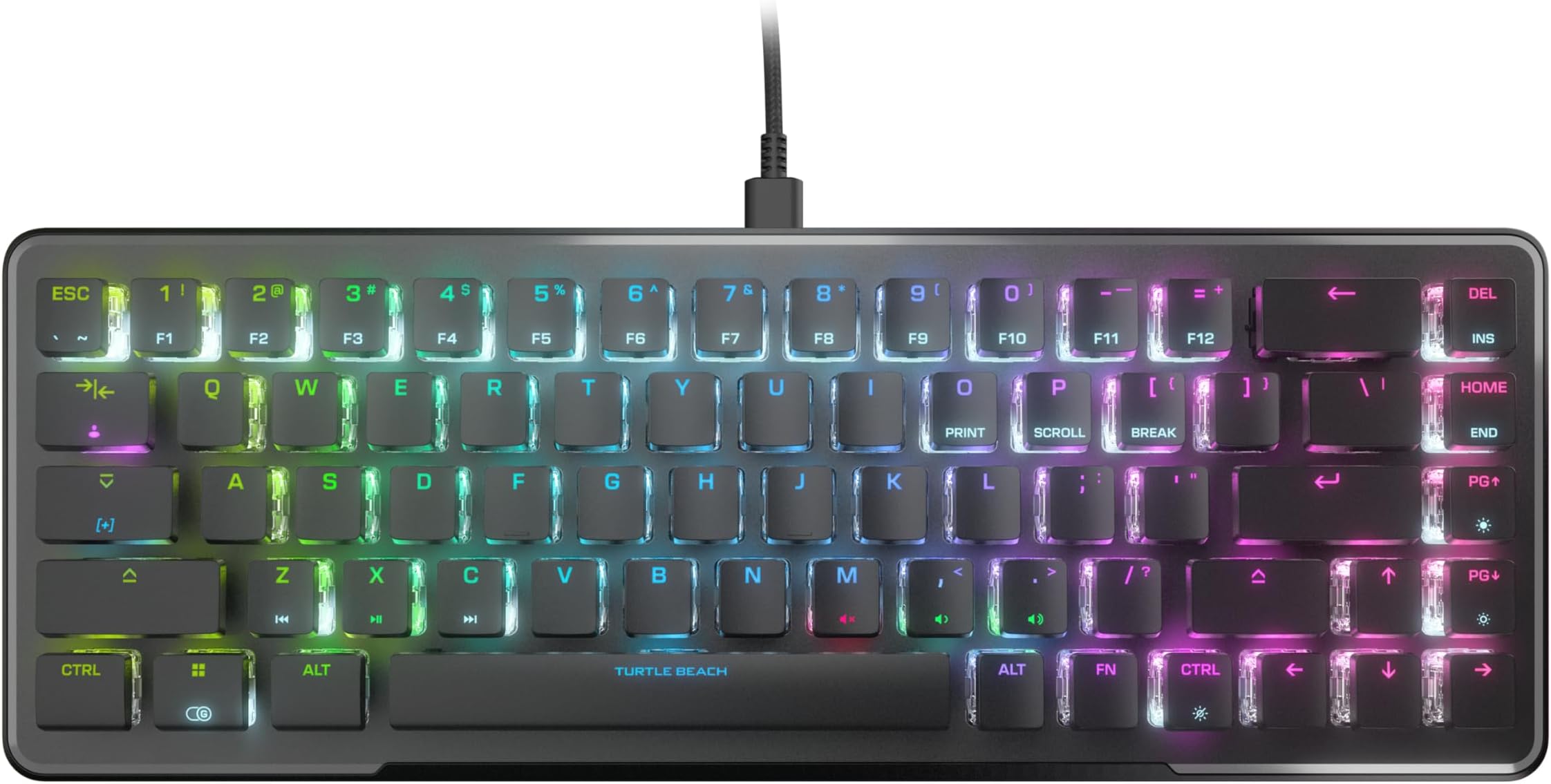 Vulcan II Mini 65% Optical Gaming Keyboard - Customizable RGB Illumination, Detachable Cable, Button Duplicator, On-Board Profiles, Aluminum Plate, 200M Keystroke Durability - Black