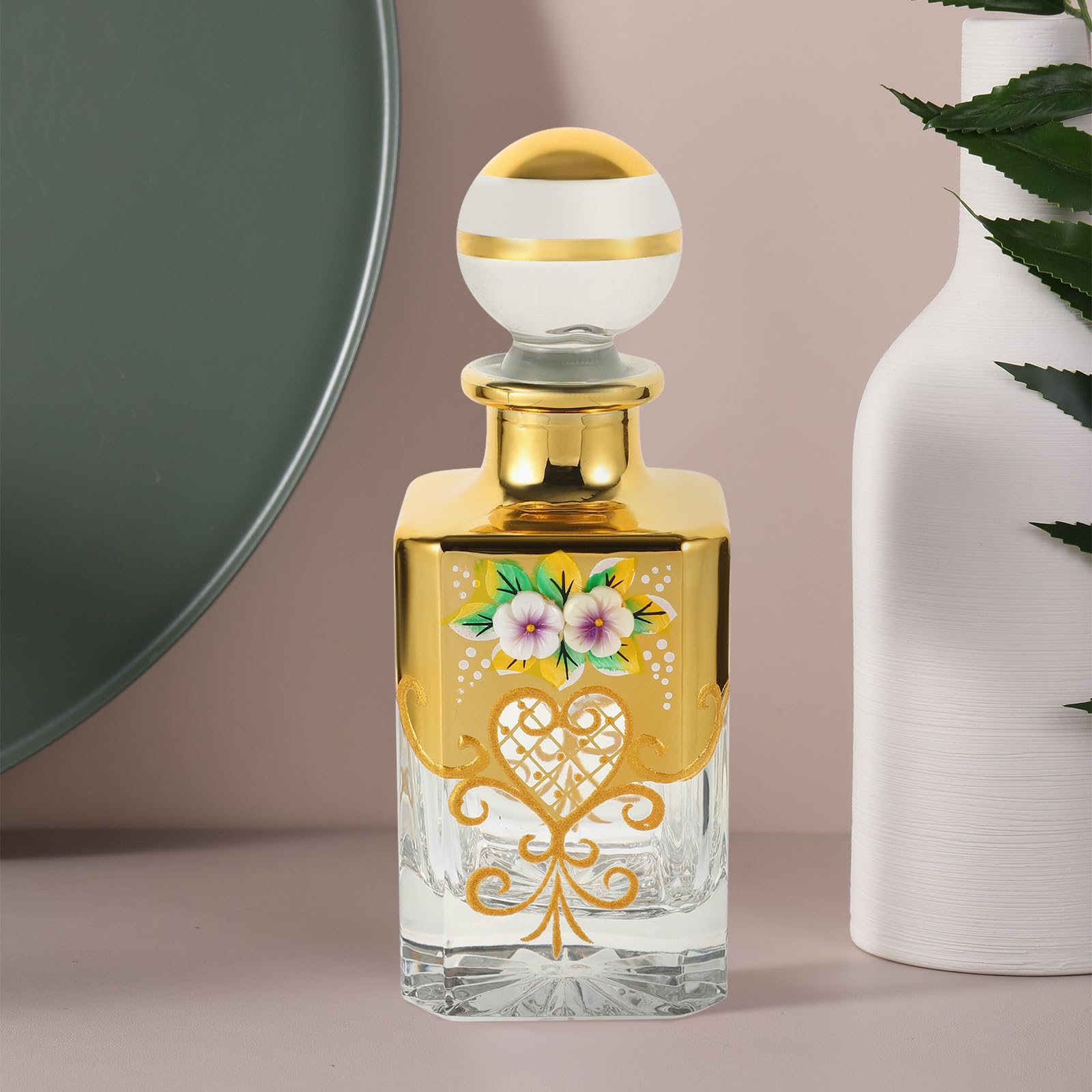 Botella de Perfume de Vidrio de 150ml Recargable Efecto Decorativo, Estilo Clásico y Elegante para Uso Personal y Viaje