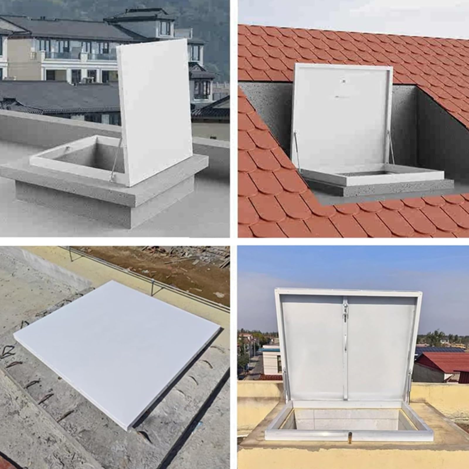 Pokrywa klapy dachowej ze stopu aluminium z zamkiem, ocynkowana pokrywa bezpieczeństwa, trwały stalowy panel dostępu do okien dachowych, wentylacja dachowa od al